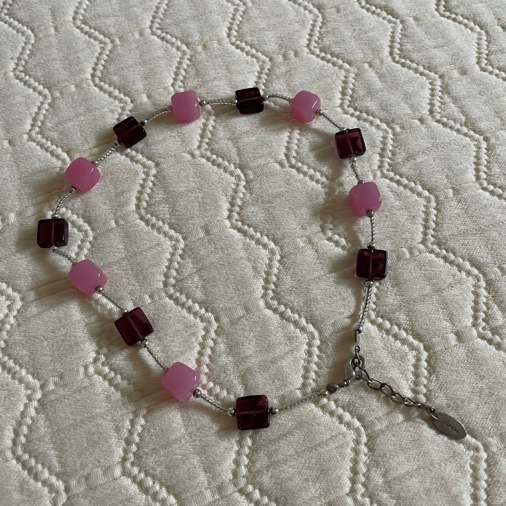 Vintage MURANO Venetian Glass Necklass, Signed Perini